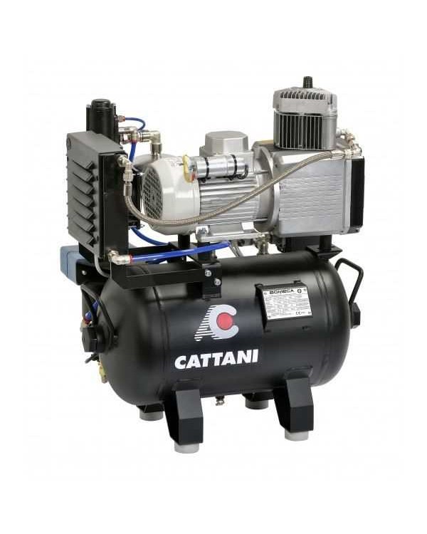 Безмасляный компрессор без осушителя для одной стоматологической установки Cattani 24-67 без кожуха с ресивером 24 л, 67,5 л/мин