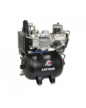 Cattani 45-238 - безмасляный компрессор для 3-х стоматологических установок, c осушителем, без кожуха, с ресивером 45 л, 238 л/мин