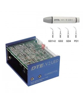 DTE-V2 LED - встраиваемый ультразвуковой скалер с фиброоптикой, герметичный съемный наконечник, 5 насадок в комплекте