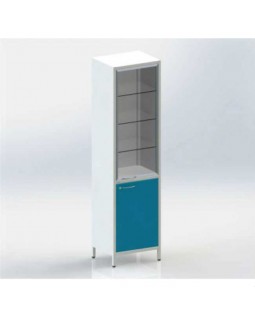 Шме-1см - шкаф закрытого типа, 2 секции, дверца из стекла с алюминиевым профилем