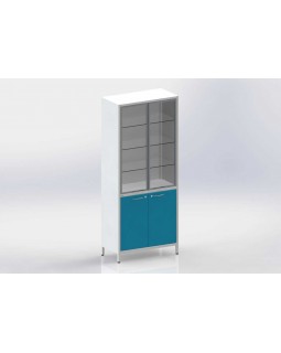 Шме-2см - шкаф закрытого типа, 2 секции, дверца из стекла с алюминиевым профилем