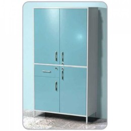 AR-X101 - шкаф с двумя распашными металлическими дверьми, двумя металлическими полками, выдвижным ящиком с замком, распашной металлической дверью с полкой, распашной металлической дверью, с замком, металлической с полкой