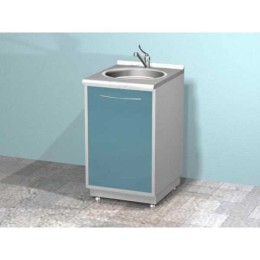 AR-04 - металлическая тумба с распашной металлической дверью, мойкой и смесителем