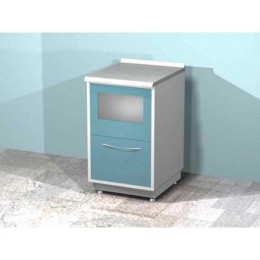 AR-10 - металлическая тумба с ящиком, распашной металлической шторкой для мусора и отходов