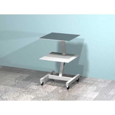 AR-30.1 - передвижной столик с двумя полками, сверху стекло (на квадратной ноге) AR-30.1 - передвижной столик с двумя полками, сверху стекло (на квадратной ноге)