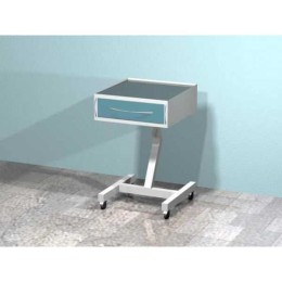 AR-31.1 - передвижной столик с одним выдвижным ящиком, сверху стекло (на квадратной ноге)