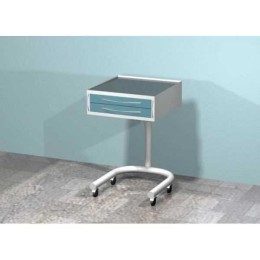 AR-32.2 - передвижной столик с двумя выдвижными ящиками, сверху стекло (на круглой ноге)