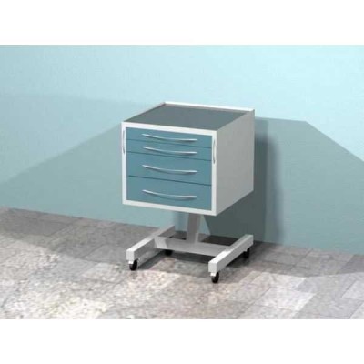 AR-34.1 - передвижной столик с четырьмя выдвижными ящиками, сверху стекло (на квадратной ноге) AR-34.1 - передвижной столик с четырьмя выдвижными ящиками, сверху стекло (на квадратной ноге)