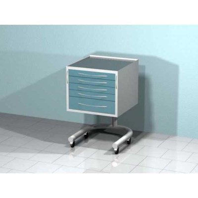 AR-35.2 - передвижной столик с пятью выдвижными ящиками, сверху стекло (на круглой ноге) AR-35.2 - передвижной столик с пятью выдвижными ящиками, сверху стекло (на круглой ноге)