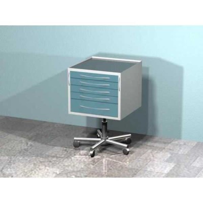 AR-35.3 - передвижной столик с пятью выдвижными ящиками, сверху стекло (с возможностью регулировки высоты) AR-35.3 - передвижной столик с пятью выдвижными ящиками, сверху стекло (с возможностью регулировки высоты)