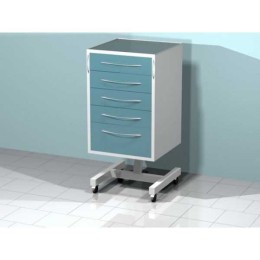 AR-38 - передвижная тумба с пятью выдвижными ящиками, сверху стекло