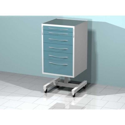 AR-39 - передвижная тумба с шестью выдвижными ящиками, сверху стекло AR-39 - передвижная тумба с шестью выдвижными ящиками, сверху стекло