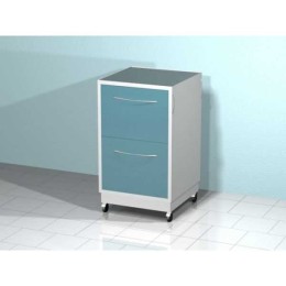 AR-40 - передвижная тумба с двумя выдвижными ящиками, сверху стекло, сбоку ручка