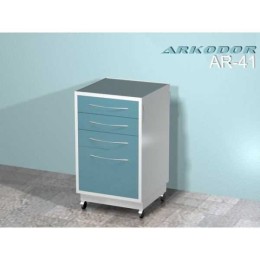 AR-41 - передвижная тумба с четырьмя выдвижными ящиками, сверху стекло, сбоку ручка