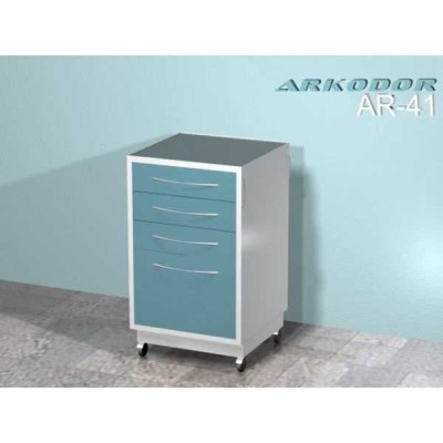 AR-41 - передвижная тумба с четырьмя выдвижными ящиками, сверху стекло, сбоку ручка AR-41 - передвижная тумба с четырьмя выдвижными ящиками, сверху стекло, сбоку ручка