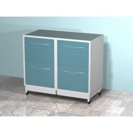 AR-44 - передвижная тумба с четырьмя выдвижными ящиками, сверху стекло, сбоку ручка