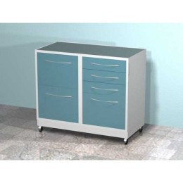 AR-45 - передвижная тумба с шестью выдвижными ящиками, сверху стекло, сбоку ручка