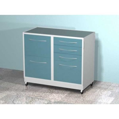 AR-45 - передвижная тумба с шестью выдвижными ящиками, сверху стекло, сбоку ручка AR-45 - передвижная тумба с шестью выдвижными ящиками, сверху стекло, сбоку ручка