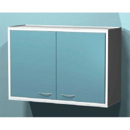 AR-50 - металлическая тумба навесная с двумя распашными металлическими дверями, двумя стеклянными полками