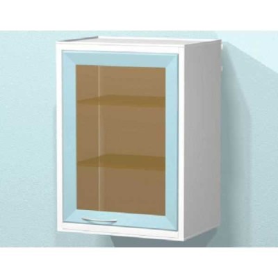 AR-59 - металлическая тумба навесная с распашной застекленной дверью, двумя стеклянными полками AR-59 - металлическая тумба навесная с распашной застекленной дверью, двумя стеклянными полками