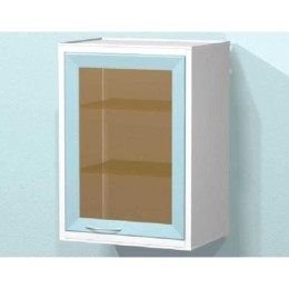 AR-59C - металлическая тумба навесная с распашной застекленной дверью, двумя стеклянными полками, бактерицидной лампой Philips