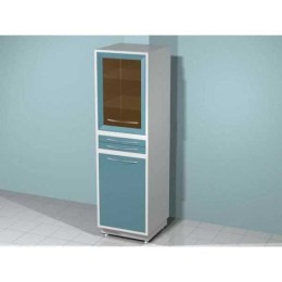 AR-68C - шкаф с двумя распашными дверями - застекленной и металлической, двумя стеклянными, двумя металлическими полками, двумя выдвижными ящиками, бактерицидной лампой Philips