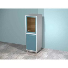 AR-81 - шкаф с двумя распашными дверями - застекленной и металлической, двумя стеклянными, двумя металлическими полками