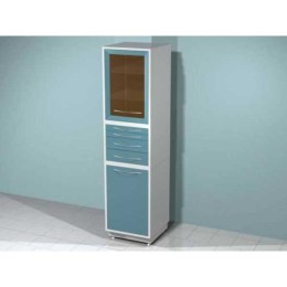 AR-86 - шкаф с двумя распашными дверями - застекленной и металлической, двумя стеклянными и двумя металлическими полками, четырьмя выдвижными ящиками