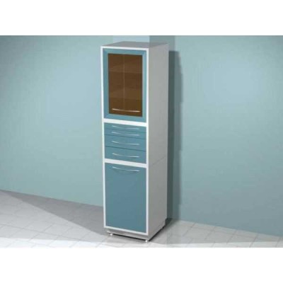 AR-86 - шкаф с двумя распашными дверями - застекленной и металлической, двумя стеклянными и двумя металлическими полками, четырьмя выдвижными ящиками AR-86 - шкаф с двумя распашными дверями - застекленной и металлической, двумя стеклянными и двумя металлическими полками, четырьмя выдвижными ящиками