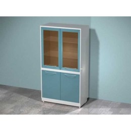 AR-89 - шкаф с двумя распашными застекленными дверями, двумя металлическими дверями, двумя стеклянными и двумя металлическими полками