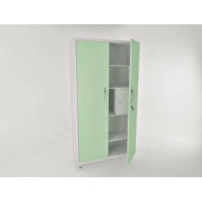 AR-C224S - шкаф закрытого типа на ножках с сейфом, металл в полимере, 4 полки AR-C224S - шкаф закрытого типа на ножках с сейфом, металл в полимере, 4 полки