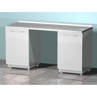 AR-L01 - стол лабораторный двухтумбовый (две тумбы с распашными металлическими дверями, между тумбами рабочая поверхность), на столешнице стекло AR-L01 - стол лабораторный двухтумбовый (две тумбы с распашными металлическими дверями, между тумбами рабочая поверхность), на столешнице стекло