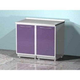 AR-L11 - стол лабораторный двухтумбовый (две тумбы с распашными металлическими дверями), на столешнице стекло