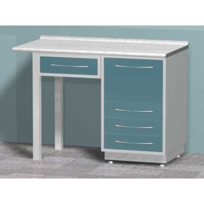 AR-L44 - стол лабораторный (тумба с четырьмя выдвижными ящиками и выдвигающимся ящиком), на столешнице стекло AR-L44 - стол лабораторный (тумба с четырьмя выдвижными ящиками и выдвигающимся ящиком), на столешнице стекло