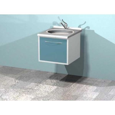 AR-T04 - металлическая настенная тумба с распашной металлической дверью, мойкой и смесителем AR-T04 - металлическая настенная тумба с распашной металлической дверью, мойкой и смесителем