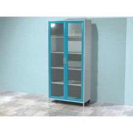 AR-X100 - шкаф с двумя распашными застекленными дверьми, четырьмя металлическими полками