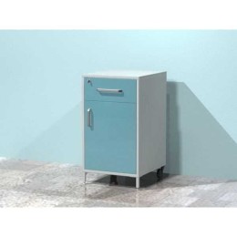 AR-X19 - металлическая тумба с выдвижным ящиком, с замком, распашной металлической дверью и одной металлической полкой