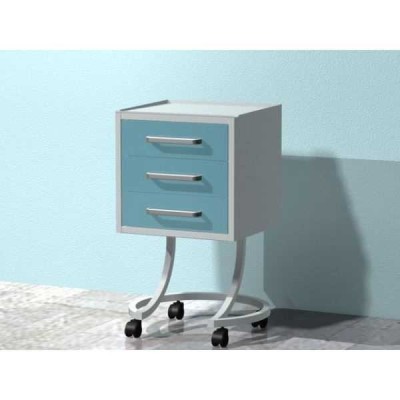 AR-X33 - передвижной столик с тремя выдвижными ящиками, сверху стекло (на круглой ноге) AR-X33 - передвижной столик с тремя выдвижными ящиками, сверху стекло (на круглой ноге)