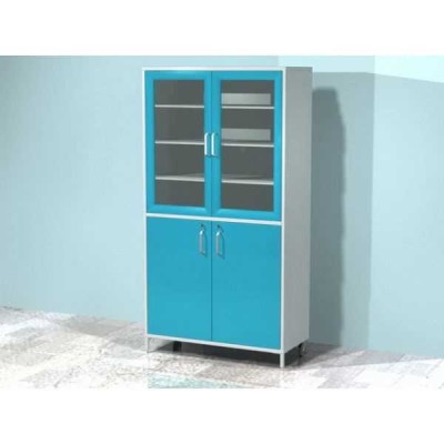 AR-X88 - шкаф с четырьмя распашными дверями - двумя застекленными и двумя металлическими с замком, тремя металлическими полками AR-X88 - шкаф с четырьмя распашными дверями - двумя застекленными и двумя металлическими с замком, тремя металлическими полками