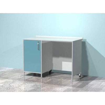 AR-XL31 - стол лабораторный металлический, тумба с распашной металлической дверью с замком, металлической полкой, стенки закрыты AR-XL31 - стол лабораторный металлический, тумба с распашной металлической дверью с замком, металлической полкой, стенки закрыты