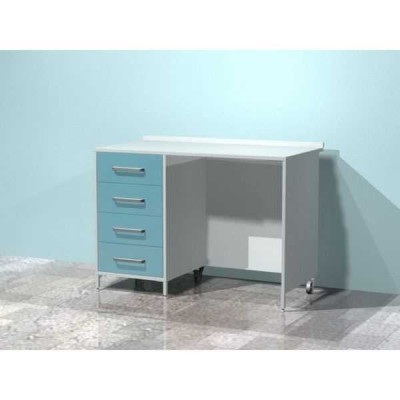 AR-XL34 - стол лабораторный металлический, тумба с четырьмя выдвижными ящиками с замком, стенки закрыты AR-XL34 - стол лабораторный металлический, тумба с четырьмя выдвижными ящиками с замком, стенки закрыты