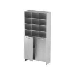 AT-S010 - шкаф-стеллаж для одноразовой одежды, нержавеющая сталь, 12 ячеек