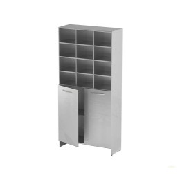 AT-S012 - шкаф-стеллаж для одноразовой одежды, нержавеющая сталь, 12 ячеек