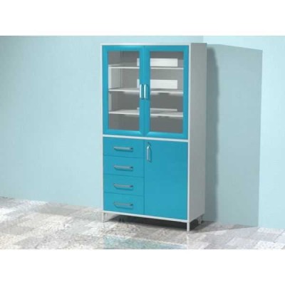 AR-X97 - шкаф с двумя распашными застекленными дверями, двумя металлическими полками, четырьмя выдвижными ящиками с замком, распашной металлической дверью с замком, металлической полкой AR-X97 - шкаф с двумя распашными застекленными дверями, двумя металлическими полками, четырьмя выдвижными ящиками с замком, распашной металлической дверью с замком, металлической полкой