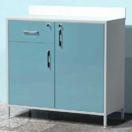 AR-XL46 - металлическая тумба с распашной металлической дверью с замком, металлической полкой, выдвижным ящиком с замком, распашной металлической дверью с металлической полкой