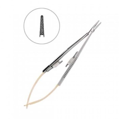 Иглодержатель микрохирургический прямой CastroviejoTC, 14,0 см Иглодержатель микрохирургический прямой CastroviejoTC, 14,0 см