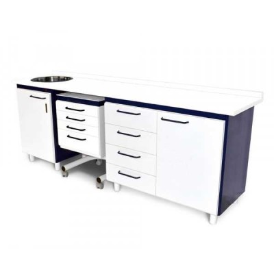 Комплект стоматологической мебели, серия Бизнес, цвет фронта RAL5024 Комплект стоматологической мебели, серия Бизнес, цвет фронта RAL5024