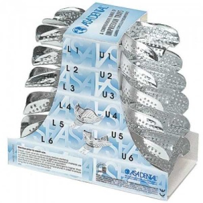 Ложка слепочная, набор 12 штук, с перфорацией без бортиков алюминиевая Ложка слепочная, набор 12 штук, с перфорацией без бортиков алюминиевая