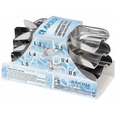 Ложка слепочная, набор 6 штук, без перфорации без бортиков Ложка слепочная, набор 6 штук, без перфорации без бортиков