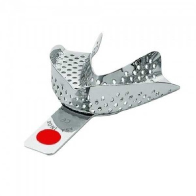 Ложка слепочная нижняя малая (S) с перфорацией без бортиков Ложка слепочная нижняя малая (S) с перфорацией без бортиков